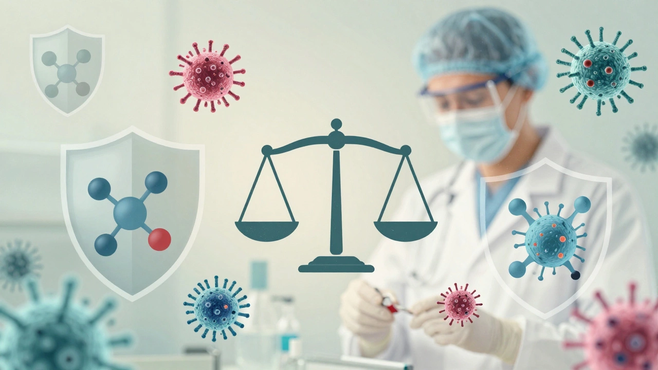 Abstract medical concept showing antibiotic stewardship protection
