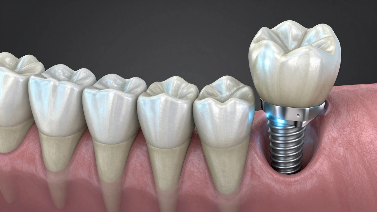 3D diagram comparing bone loss with integrated dental implant