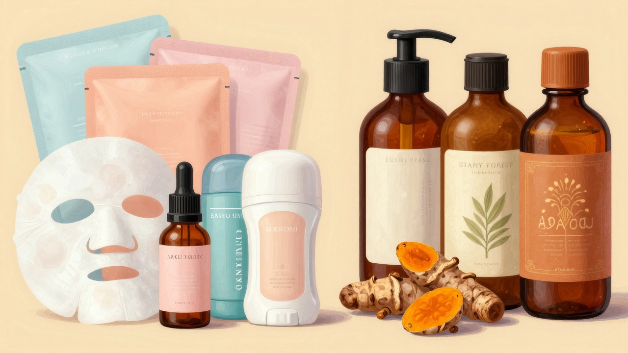 Artistic depiction of diverse global beauty routines and regional cosmetic preferences