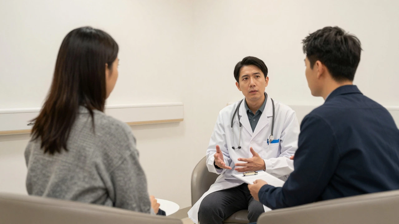 Patient discussing payment plans with hospital staff