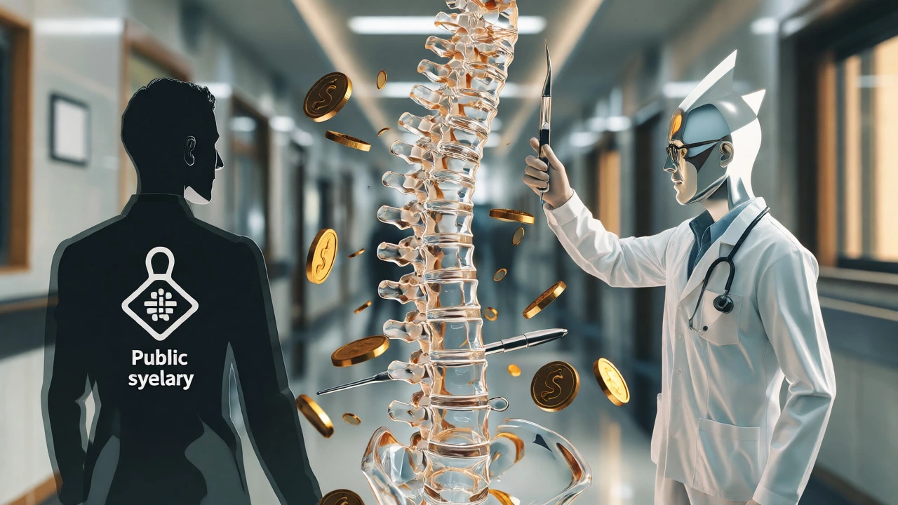 Conceptual art showing the link between surgery costs and incentives.
