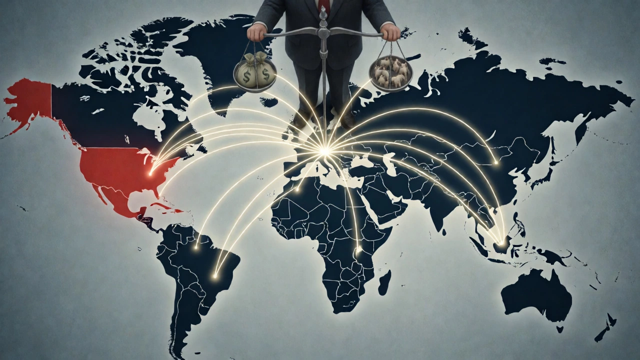 Surreal map showing global sales and animal testing regulations