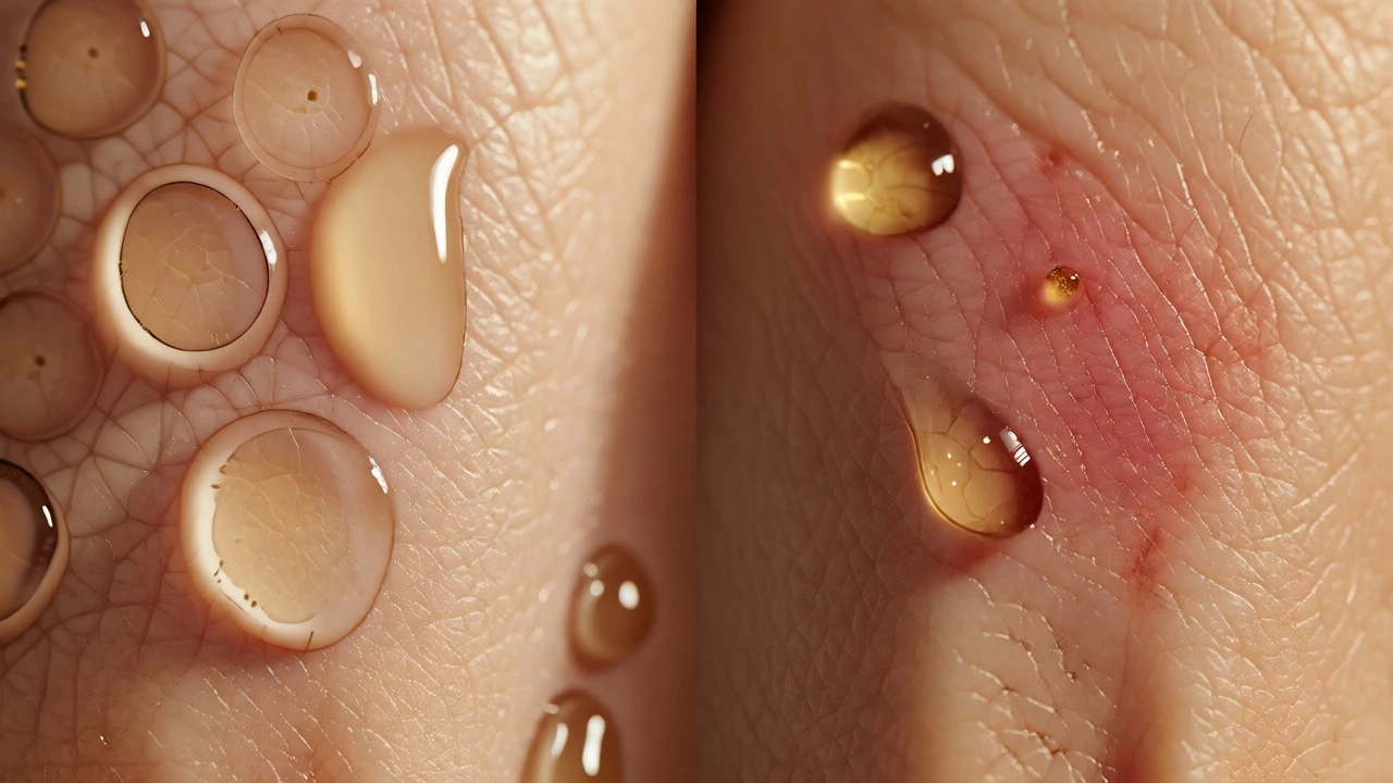Macro view of skin texture showing healthy hydration alongside slight irritation from natural ingredients.